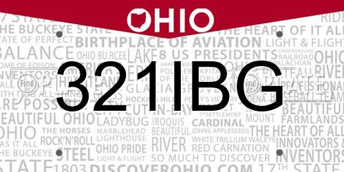 321IBG Ohio License Plate