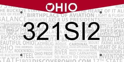 321SI2 Ohio License Plate