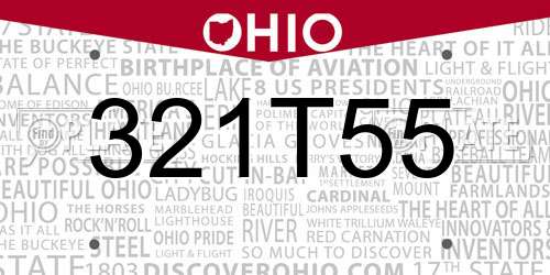 321T55 Ohio License Plate