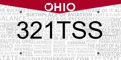 321TSS Ohio License Plate