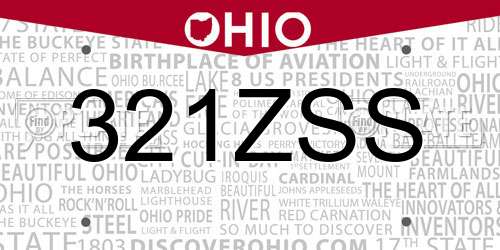 321ZSS Ohio License Plate