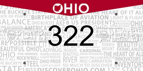 322 Ohio License Plate
