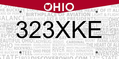 323XKE Ohio License Plate