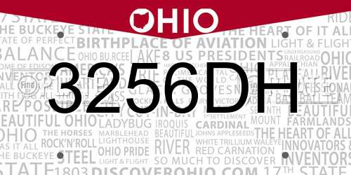 3256DH Ohio License Plate
