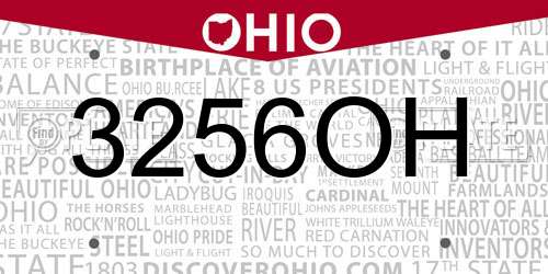 3256OH Ohio License Plate