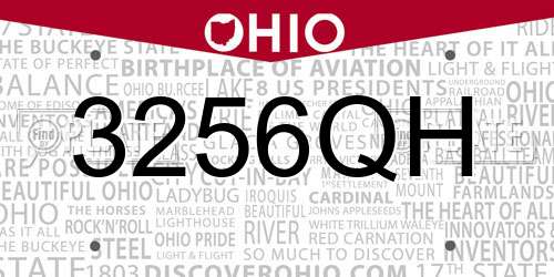 3256QH Ohio License Plate