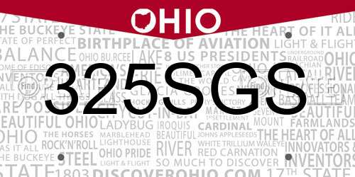 325SGS Ohio License Plate