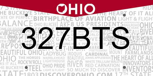 327BTS Ohio License Plate
