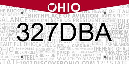 327DBA Ohio License Plate