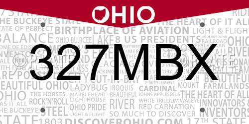 327MBX Ohio License Plate