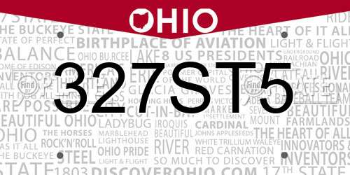 327ST5 Ohio License Plate