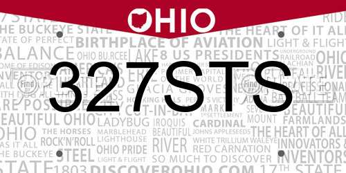 327STS Ohio License Plate