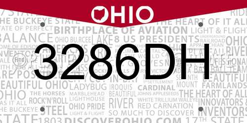 3286DH Ohio License Plate