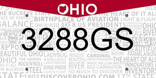 3288GS Ohio License Plate