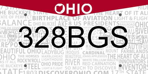 328BGS Ohio License Plate