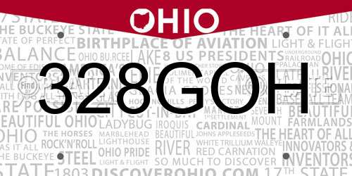 328GOH Ohio License Plate