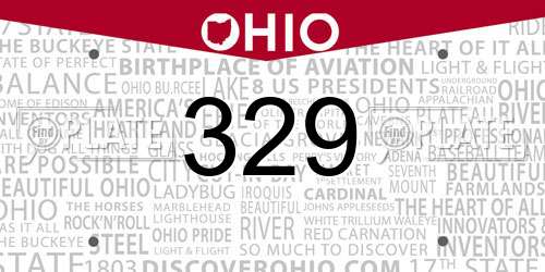 329 Ohio License Plate