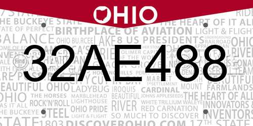32AE488 Ohio License Plate