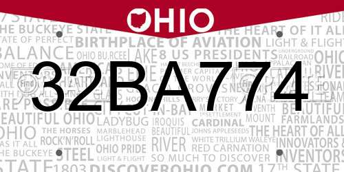 32BA774 Ohio License Plate