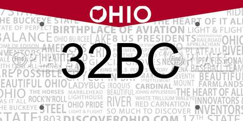 32BC Ohio License Plate