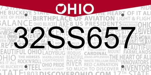 32SS657 Ohio License Plate