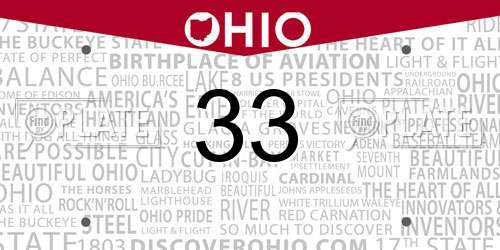 33 Ohio License Plate
