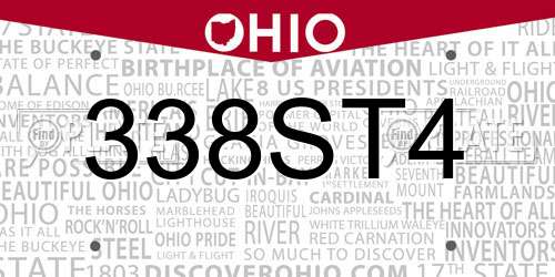338ST4 Ohio License Plate
