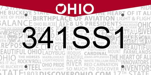 341SS1 Ohio License Plate