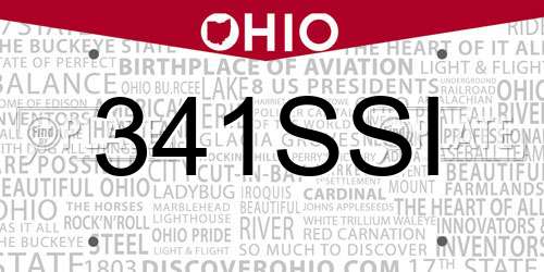 341SSI Ohio License Plate