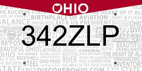 342ZLP Ohio License Plate