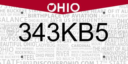 343KB5 Ohio License Plate