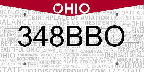 348BBO Ohio License Plate