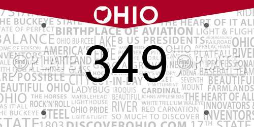 349 Ohio License Plate