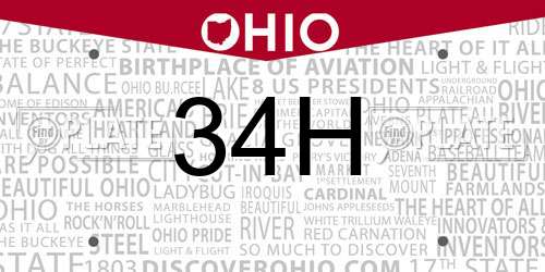 34H Ohio License Plate