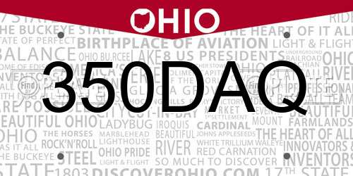 350DAQ Ohio License Plate
