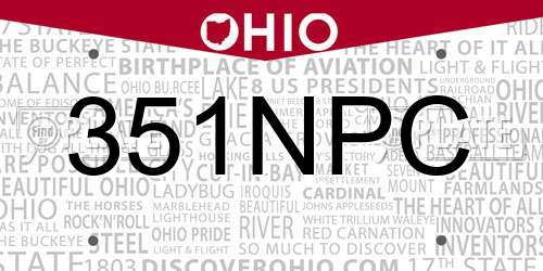 351NPC Ohio License Plate