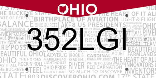 352LGI Ohio License Plate
