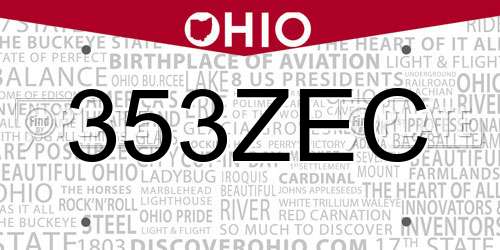 353ZEC Ohio License Plate
