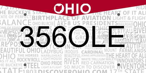 356OLE Ohio License Plate
