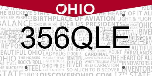 356QLE Ohio License Plate