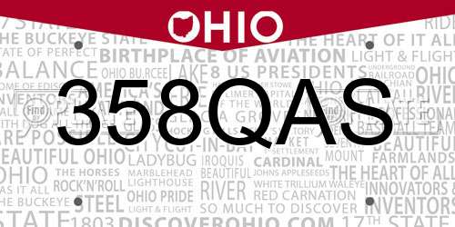 358QAS Ohio License Plate