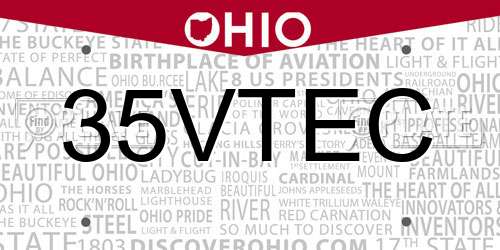 35VTEC Ohio License Plate