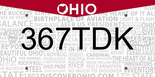367TDK Ohio License Plate