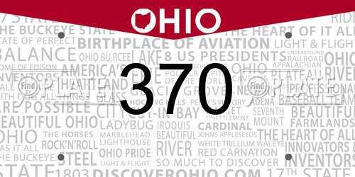 370 Ohio License Plate
