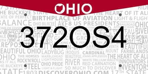 372OS4 Ohio License Plate