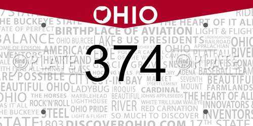 374 Ohio License Plate