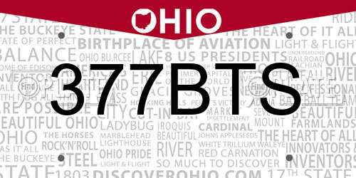 377BTS Ohio License Plate