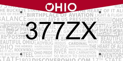 377ZX Ohio License Plate