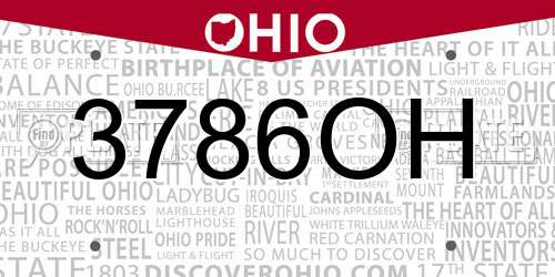 3786OH Ohio License Plate
