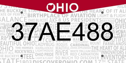 37AE488 Ohio License Plate